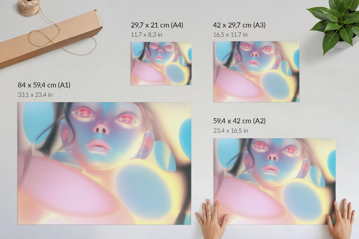 POSTER - 59x42 cm (A2) - Patryk Michalski - Futuristische Figur - Blau, Textil (59.4/42/0.1cm) - TULUP