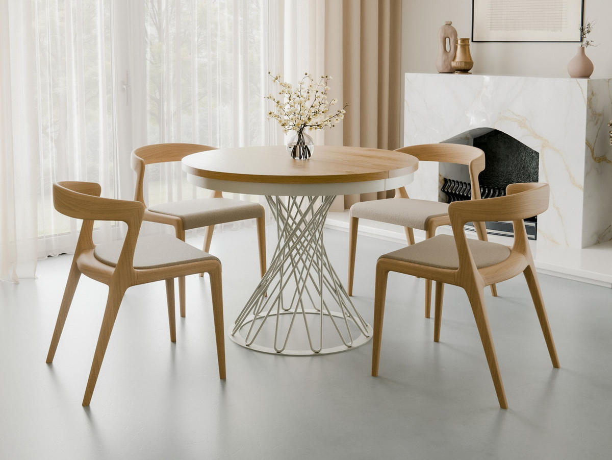 ESSTISCH 100-140 LUKO Eiche craft - Kaschmir, Holzwerkstoff (100/100/77cm) - Compleo24