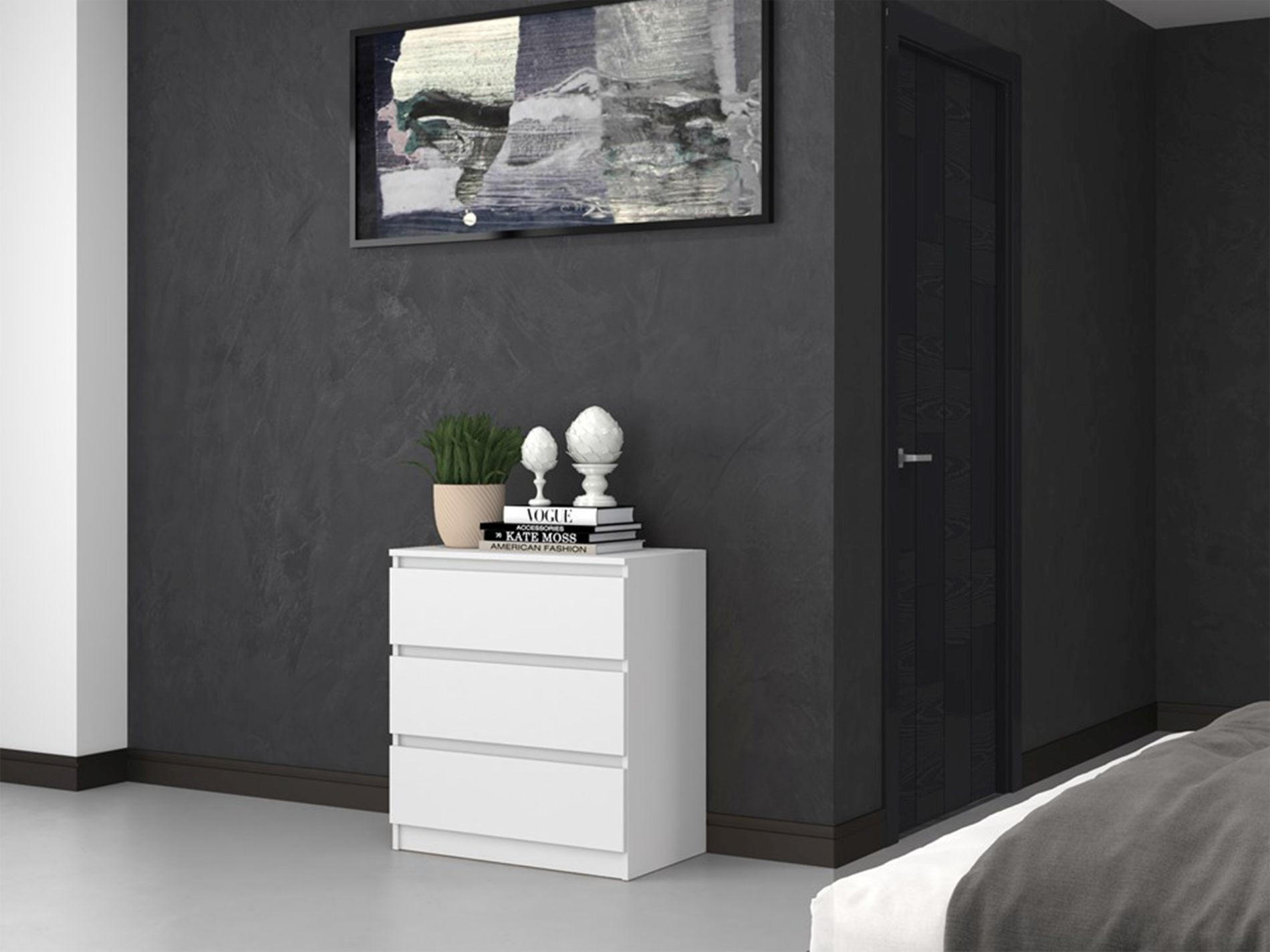 KOMMODE Malwa weiß, 75 x 70 x 40 cm - Weiß, Holzwerkstoff (70/75/40cm) - Selsey