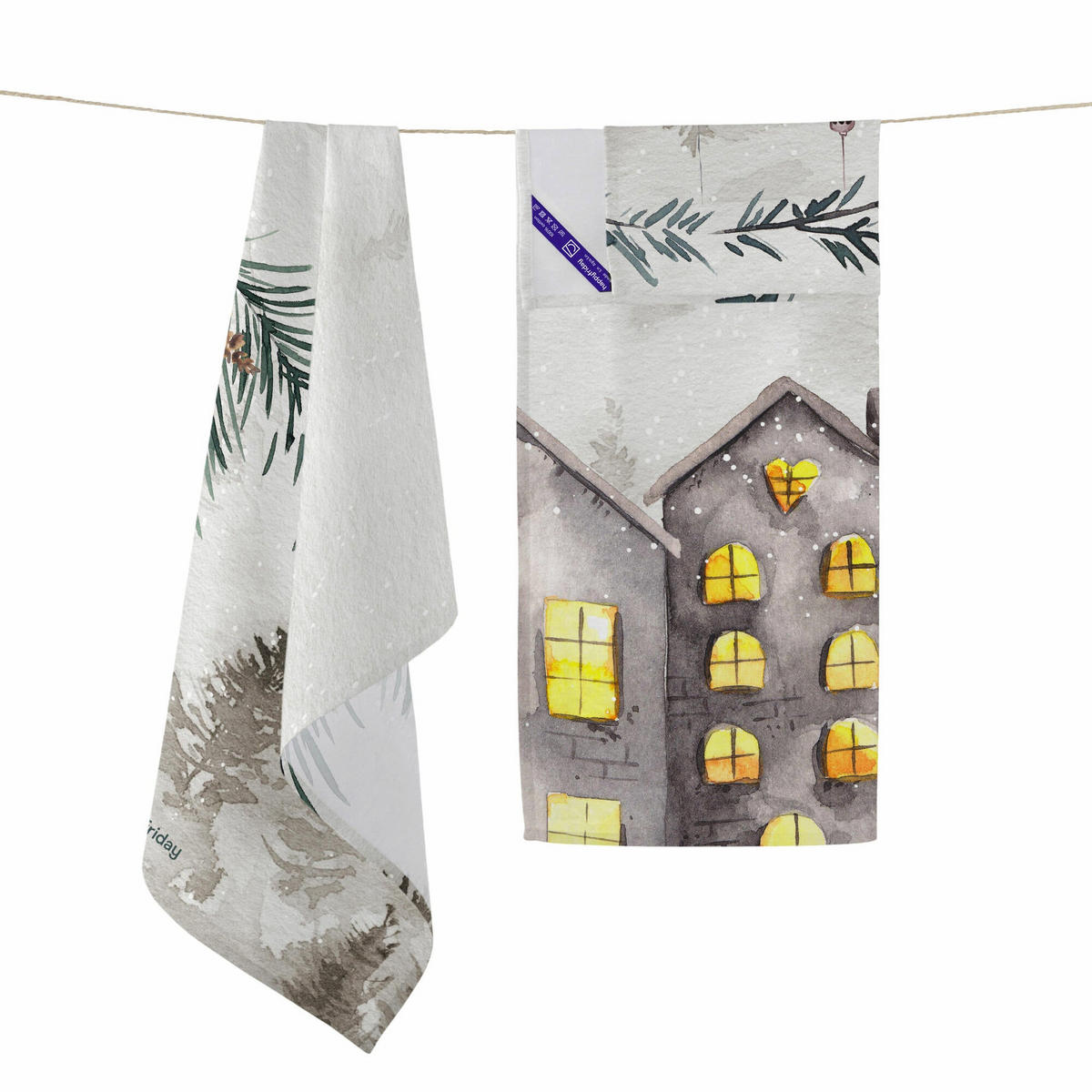 GESCHIRRTUCH (2 tlg) welcoming 70x50 cm mehrfarbig - Multicolor, Textil (70/50cm) - Happy Friday