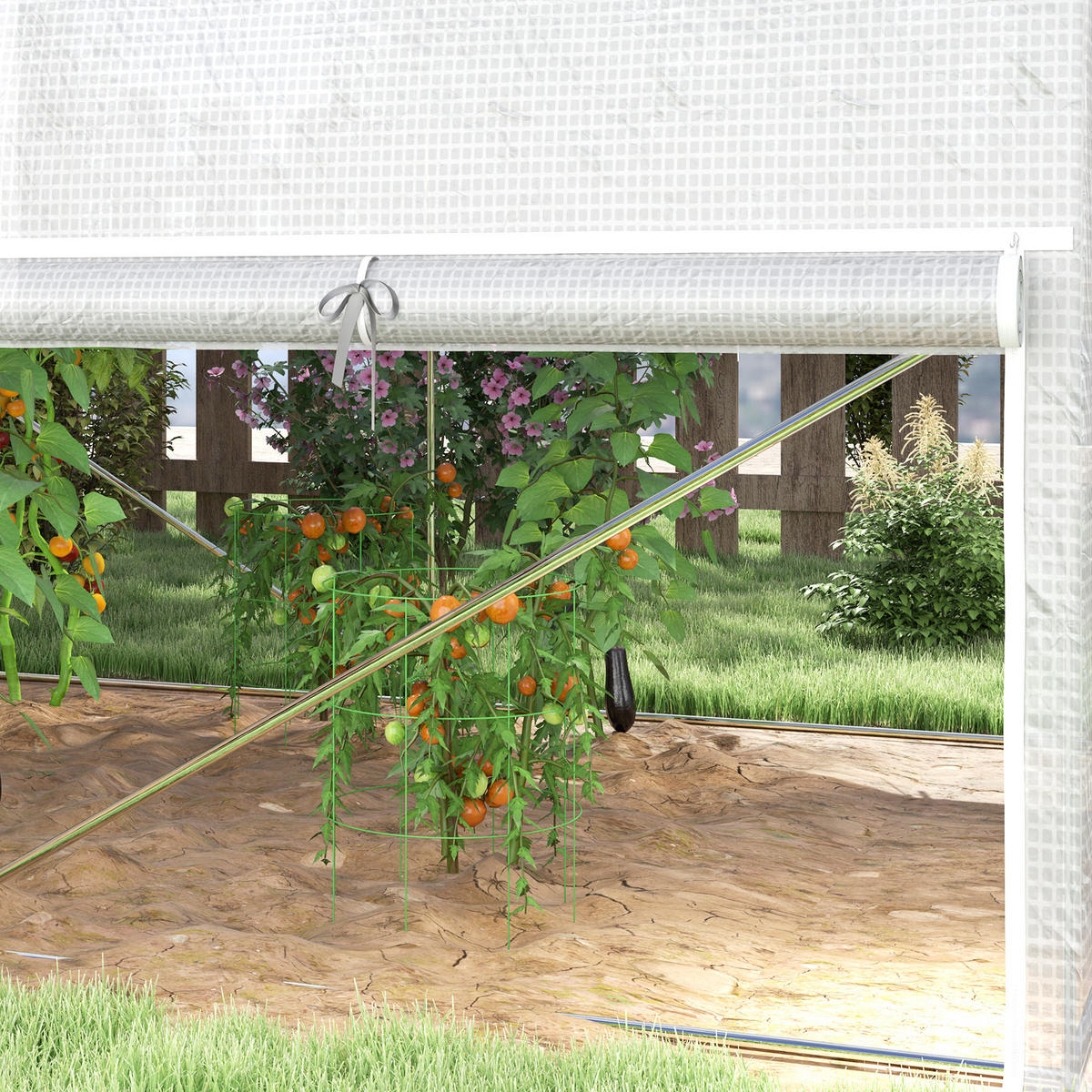 GEWÄCHSHAUS, 300L x 200B x 200H cm - Weiß, Kunststoff/Metall (200/200/300cm) - Outsunny