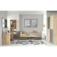 JUGENDZIMMER Lupo in Artisan Oak und Dark Grey 7 teilig - Braun, Holzwerkstoff (120/200/80cm)