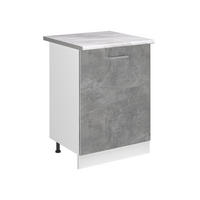 KUCHYNSKÁ SPODNÁ SKRINKA R-Line, betón/biely, 60 cm s 1 dverami Marmori työtaso - sivá/biela, kompozitné drevo (60/81.6/60cm) - Vicco