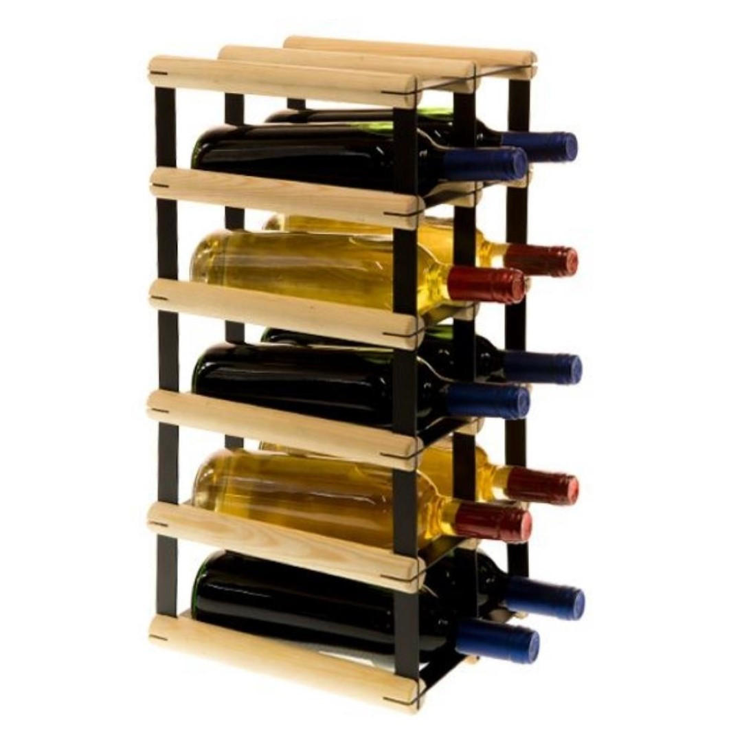 WEINREGAL Vinotega Mod Metal 52,5x22,5x24,5 cm 2x5 Flaschen Massives Kiefernholz Natur - Naturfarben, Holz (22.5/52.5/24.5cm) - PROREGAL
