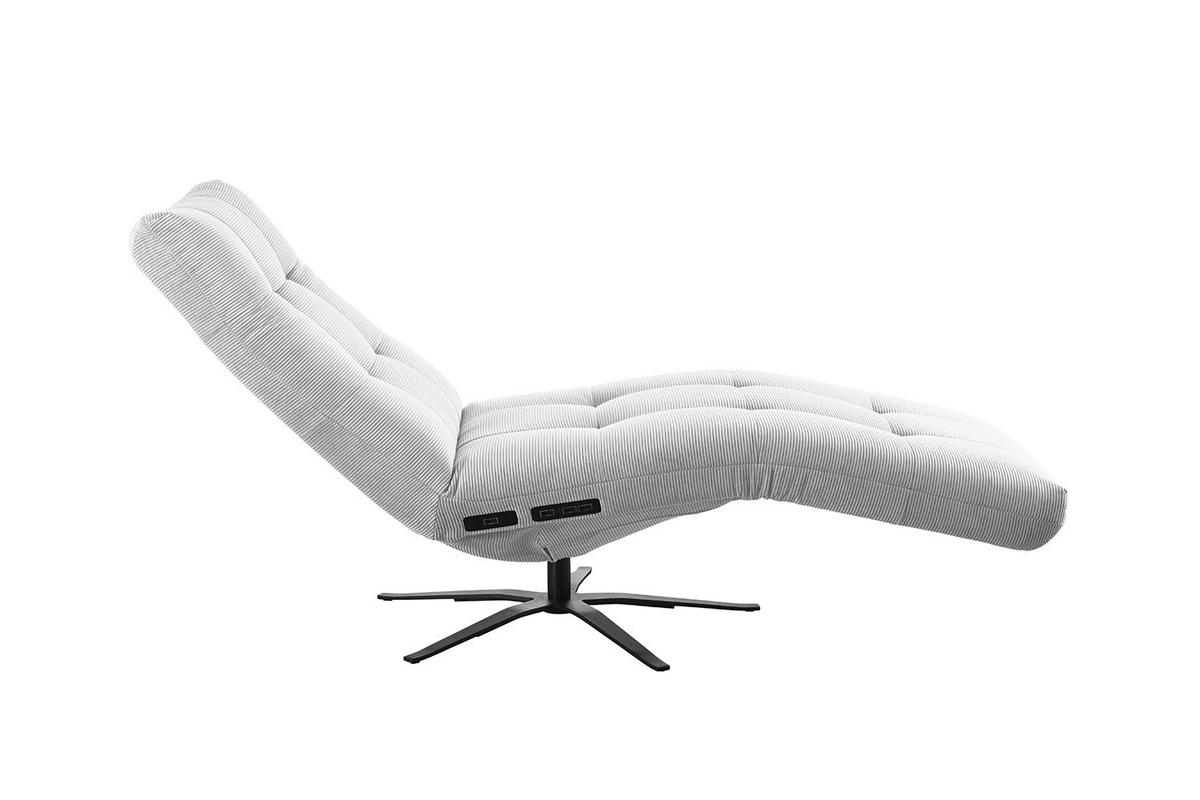 RELAXLIEGE LETICIA Silber Cord - Silberfarben/Schwarz, Textil/Metall (82/115/156cm) - KAWOLA