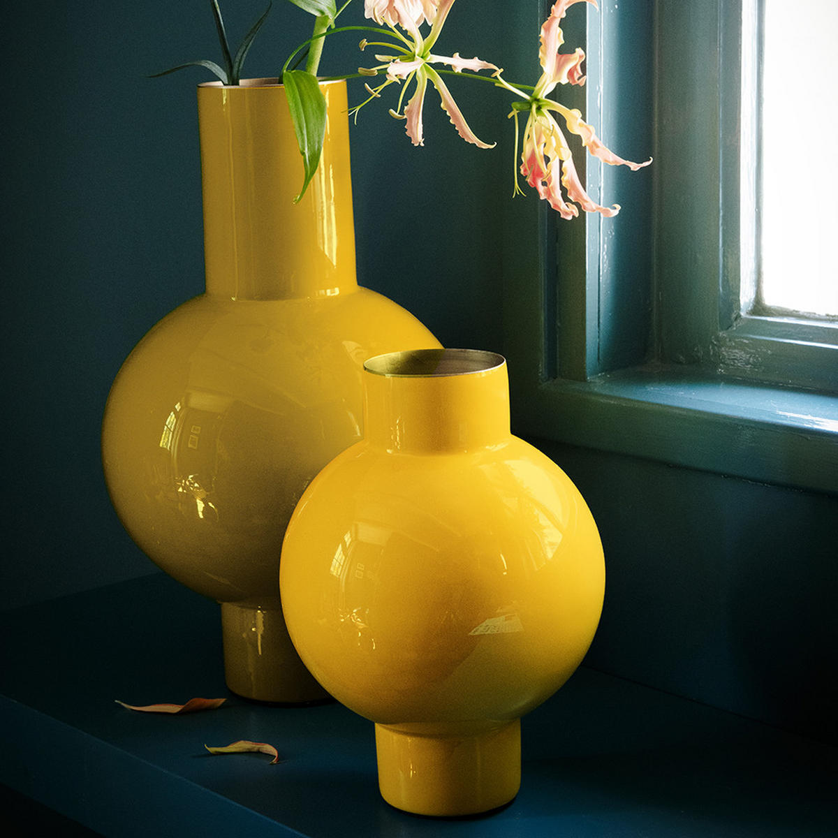 VASE Metal medium ocher 24x40 cm - Gelb, Metall (40cm) - Pip Studio