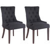 WOHNZIMMERSTUHL 2er Set Stoff schwarz - Schwarz, Holz/Textil (55/92/58cm) - CLP