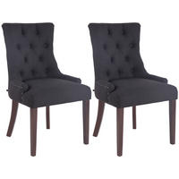 WOHNZIMMERSTUHL 2er Set Stoff schwarz - Schwarz, Holz/Textil (55/92/58cm) - CLP