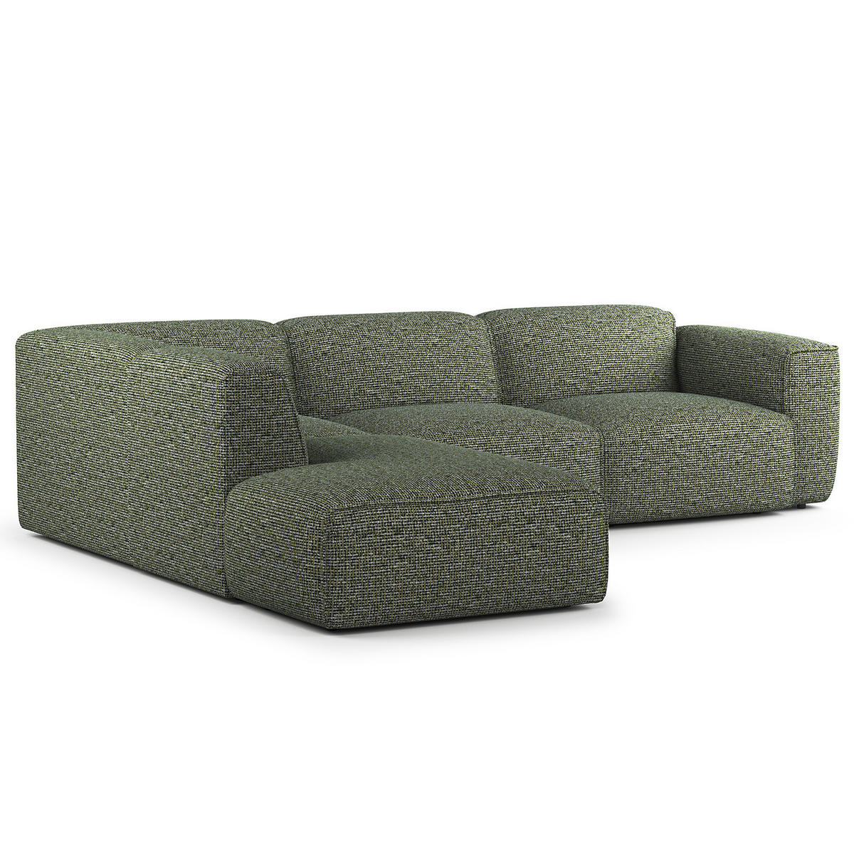 3-SITZER ECKSOFA mit Recamiere - Schwarz/Grün, Kunststoff/Textil (295/231cm) - home24