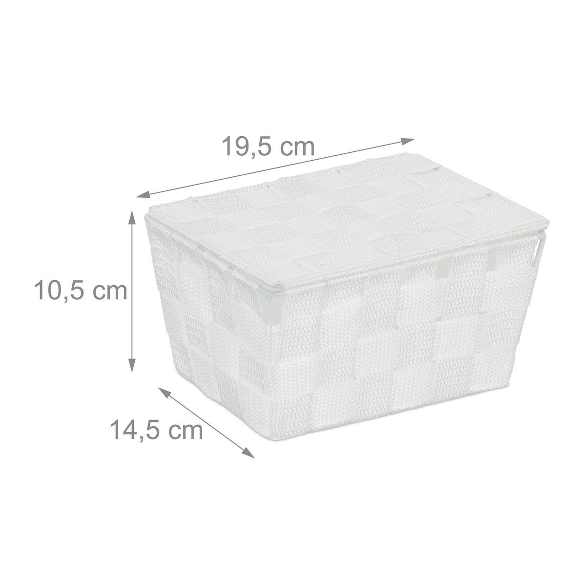 AUFBEWAHRUNGSKORB - Weiß, Kunststoff/Metall (19.5/10.5/14.5cm) - Relaxdays