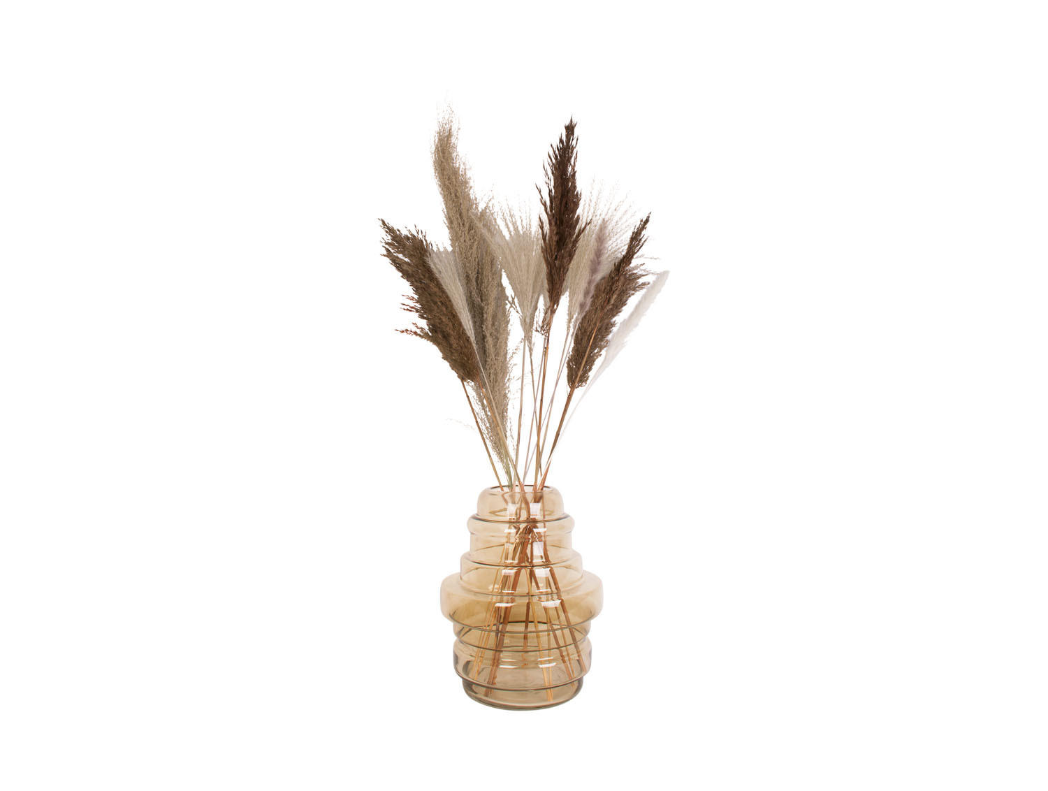 VASE Distinct Braun 25/25/30 cm - Beige, Glas (25/30cm) - Present Time