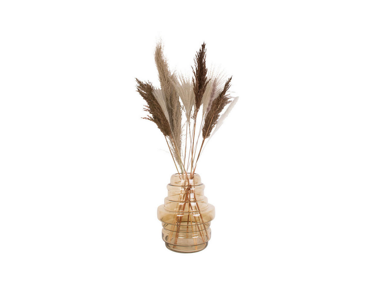 VASE Distinct Braun 25/25/30 cm - Beige, Glas (25/30cm) - Present Time