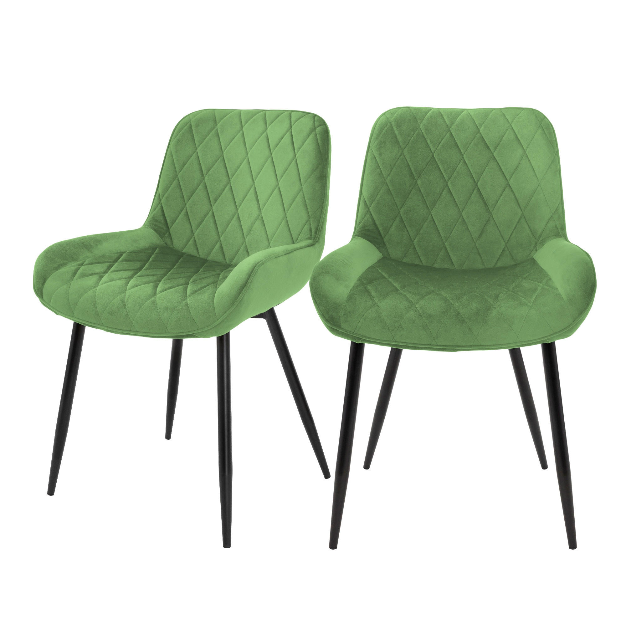 ESSZIMMERSTUHL Samt Grün 2er Set - Grün, Metall (60/81/54cm) - ML-DESIGN