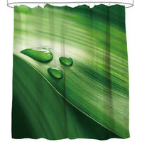 DUSCHVORHANG Green Leaf 180 x 200 cm - Grün, Textil (180/200cm) - Sanilo