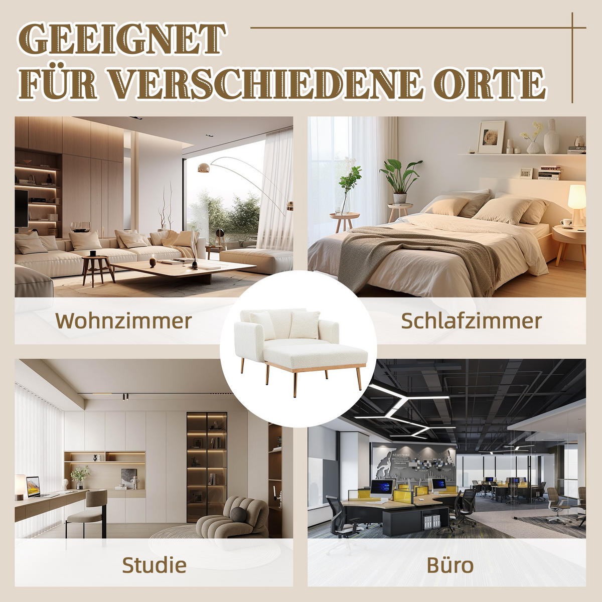 SCHLAFSOFA Zweisitzer,Relaxsessel mit Schlaffunktion,ausziehbar,Teddy,Weiß - Weiß, Textil (90/77/165cm) - LVHOM