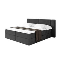 BOXBETT mit Matratze H3 - EVON - 140x200 cm Schwarz - Schwarz, Holzwerkstoff (140/200cm) - ALTDECOR