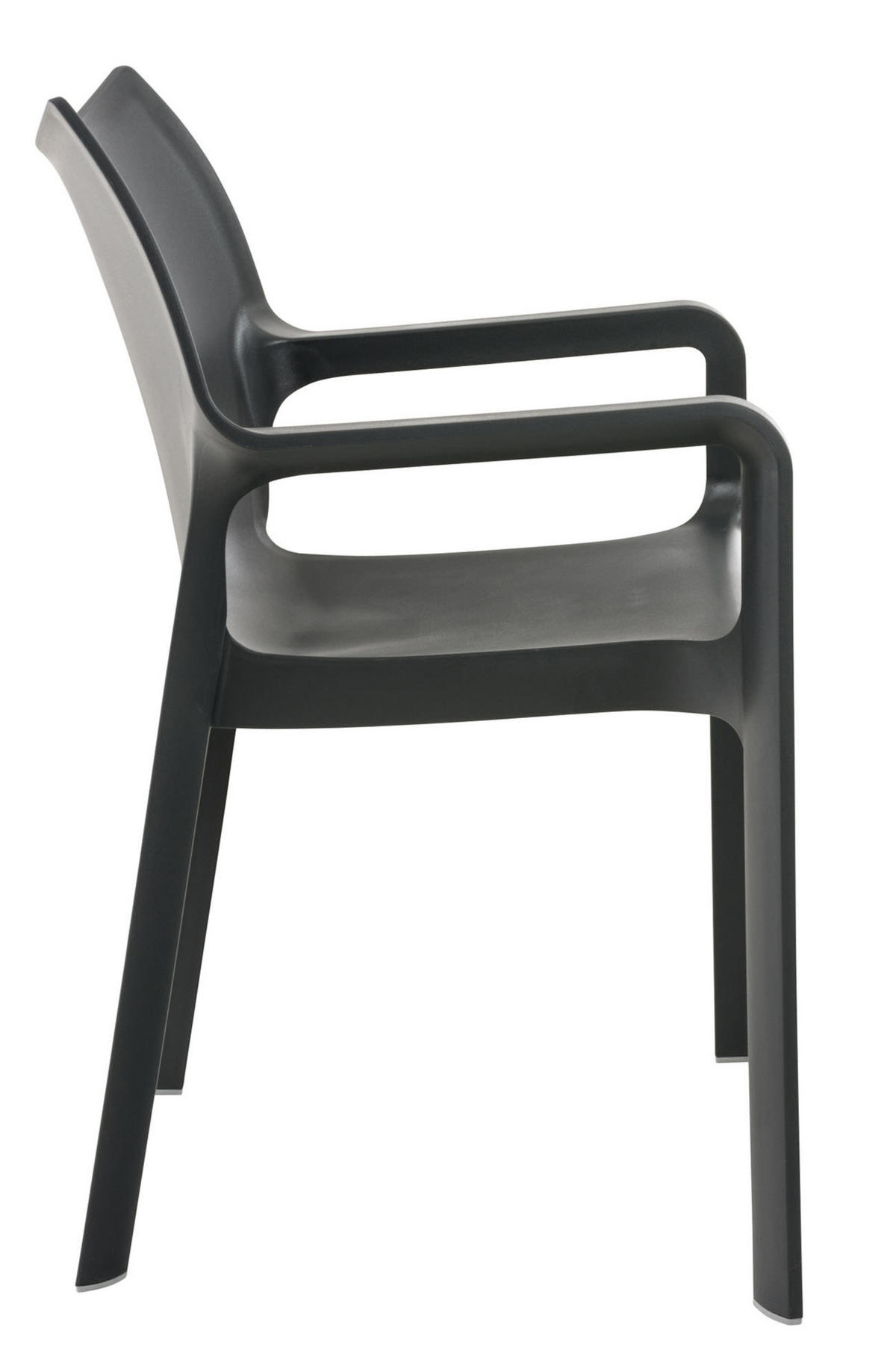 GARTENSTUHL 4er Set Kunststoff dunkelgrau - Dunkelgrau, Kunststoff (57/84/53cm) - CLP