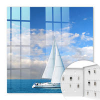SCHLÜSSELBOX Weiß 30x30 cm – Türöffnung nach rechts - Seeabenteuer - Blau, Metall (30/30/5cm) - TULUP