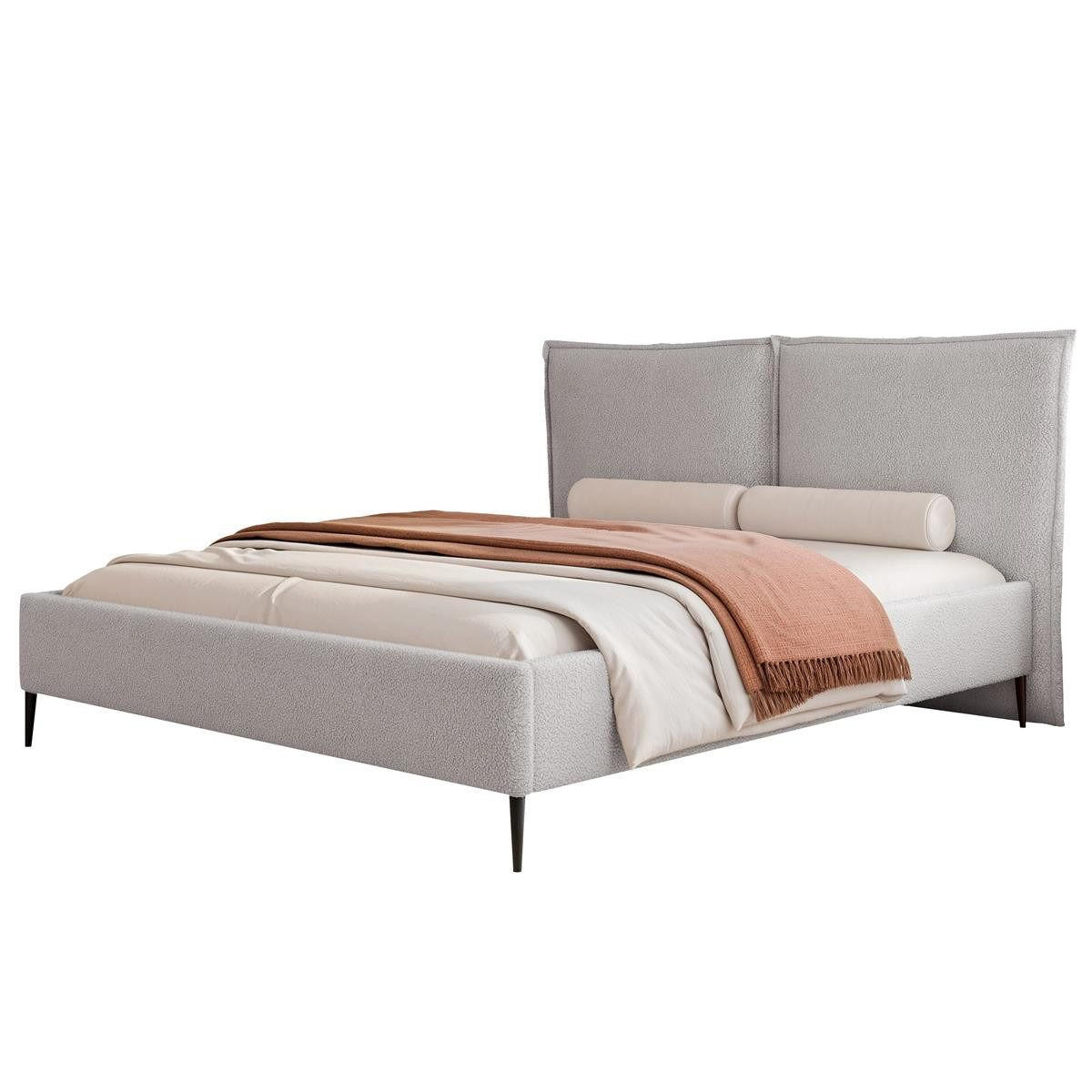 POLSTERBETT metallrahmen grau 120x200 ORION - Grau, Holzwerkstoff (120/200cm) - Compleo24
