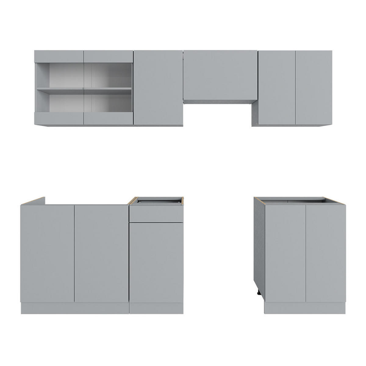 KUCHYŇSKÁ LINKA R-Line Šedá - šedá, kompozitní dřevo (240/81.6/60cm) - Vicco