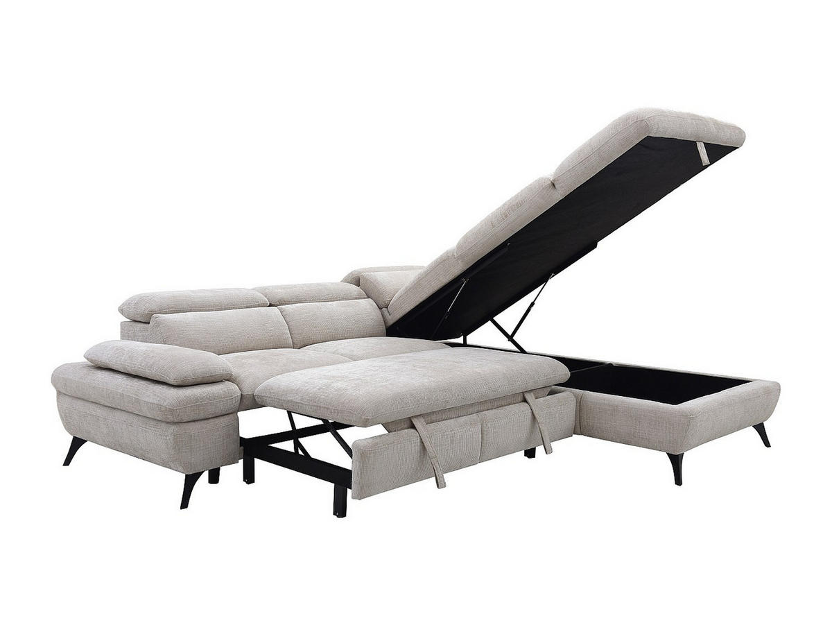 SCHLAFSOFA - 5 Personen - stoff - beige Surdeli - Beige, Textil/Metall (280/79/233cm) - Vente-Unique