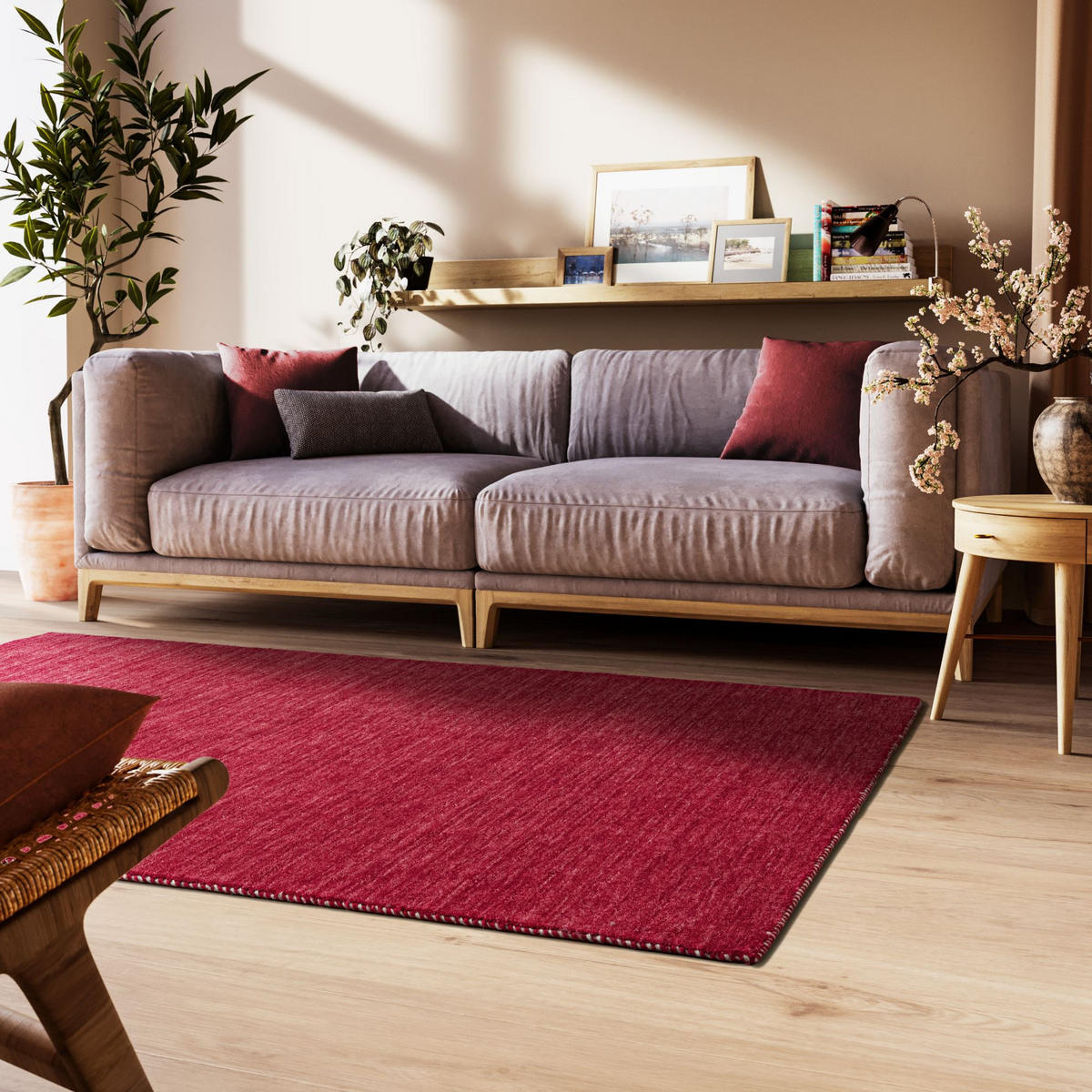 WOLLTEPPICH Nomade 290/390 cm - Rot, Naturmaterialien (290/390cm) - Steffensmeier