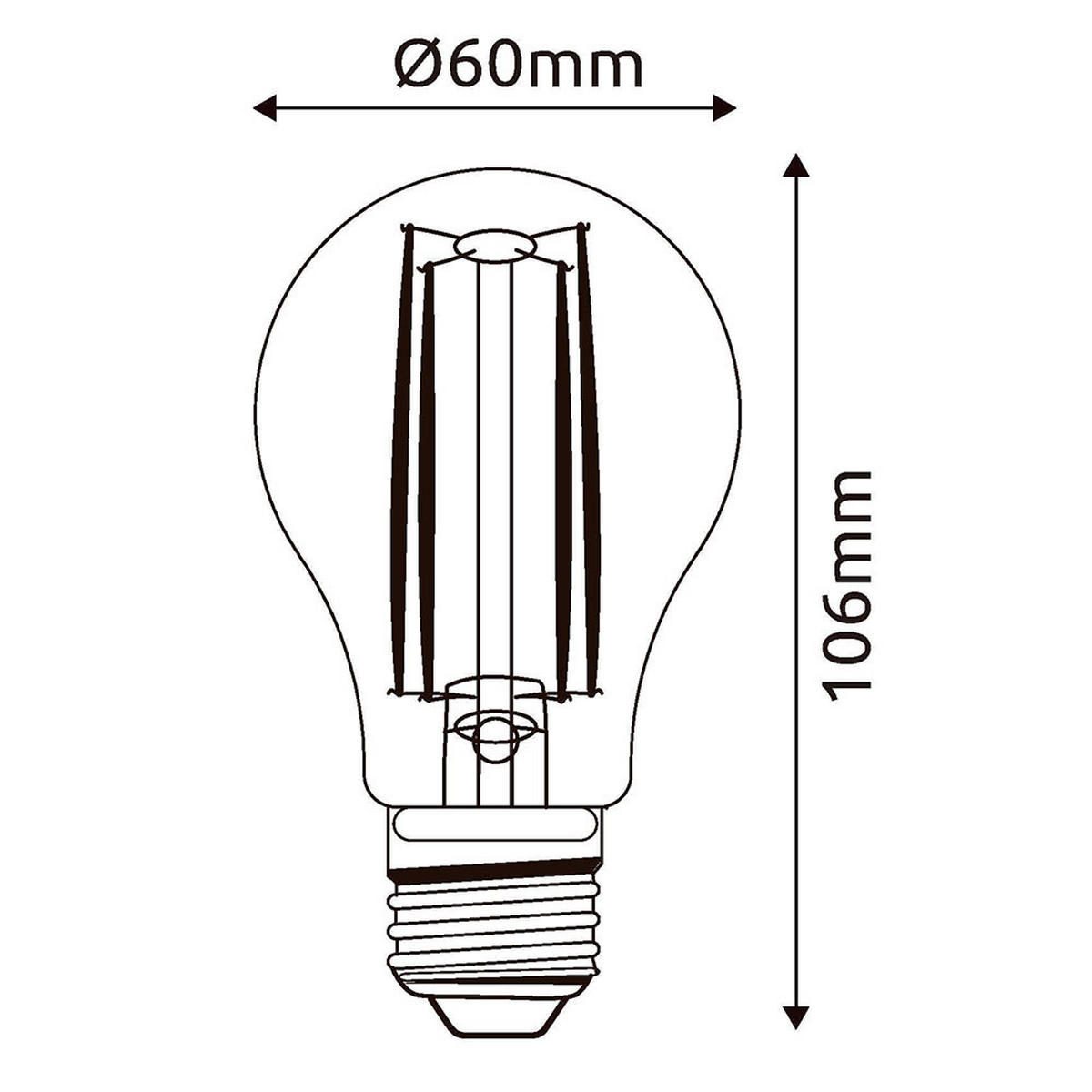 LED FILAMENT LEUCHTMITTEL Klar 806 Lumen - Klar, Glas (6/10.6cm) - Globo Lighting