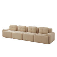 SOFA modular tiefsitzig Cord Beige - Beige, Kunststoff (104/69/382cm) - Meubliv
