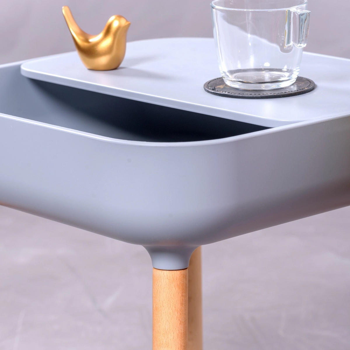 BEISTELLTISCH Quadratisch Grau 40/33/48 cm - Grau, Kunststoff (40/33/48cm) - Nest Dream