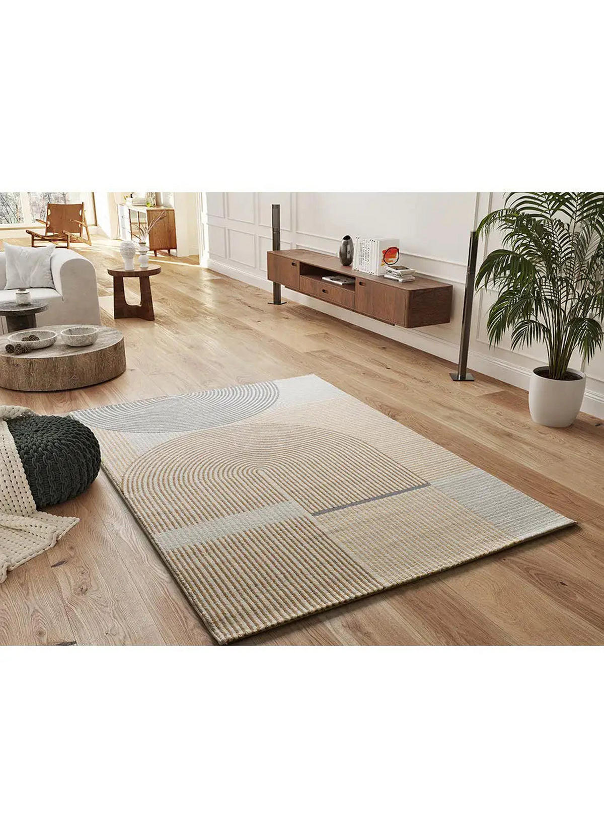 KURZFLORTEPPICH Beige/Grau Garden 200/290 cm - Beige/Grau, Naturmaterialien/Textil (200/290cm) - Atticgo