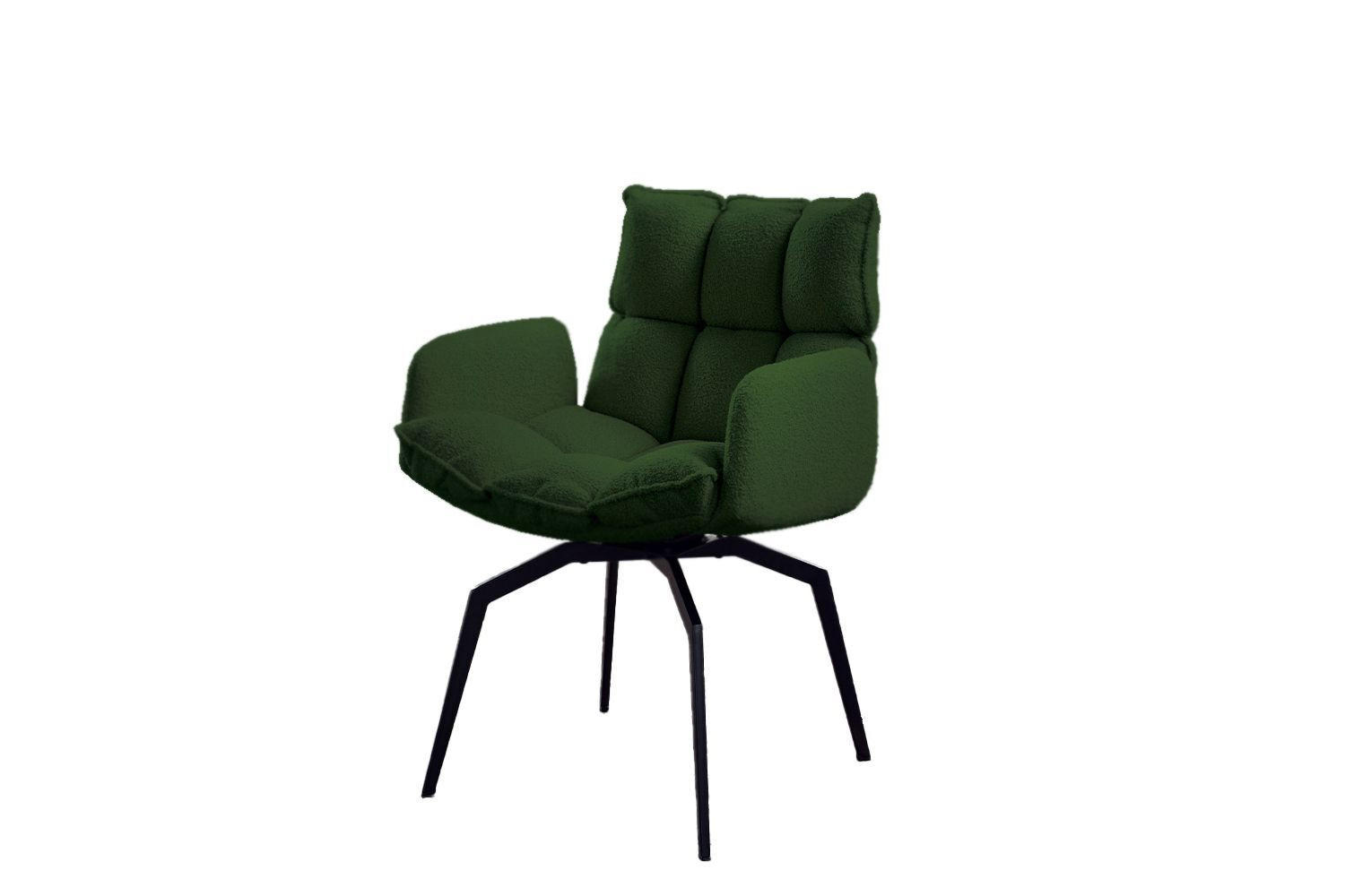 ESSZIMMERSTUHL BARO Grün Webstoff Drehbar (360°) (1er-Set) - Grün, Kunststoff/Textil (59/86/65cm) - KAWOLA