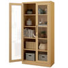 VITRINENSCHRANK abschließbar ELLO mit Glastüren 185x90x40cm Beige - Beige, Metall (90/185/40cm) - DELUKE