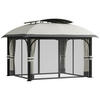 PAVILLON mit Doppeldach - Hellgrau, Metall (330/294/395cm) - Outsunny