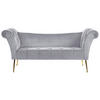 CHAISELONGUE Samtstoffhellgrau/gold Nantilly - Goldfarben/Grau, Textil (175/76/70cm) - Beliani