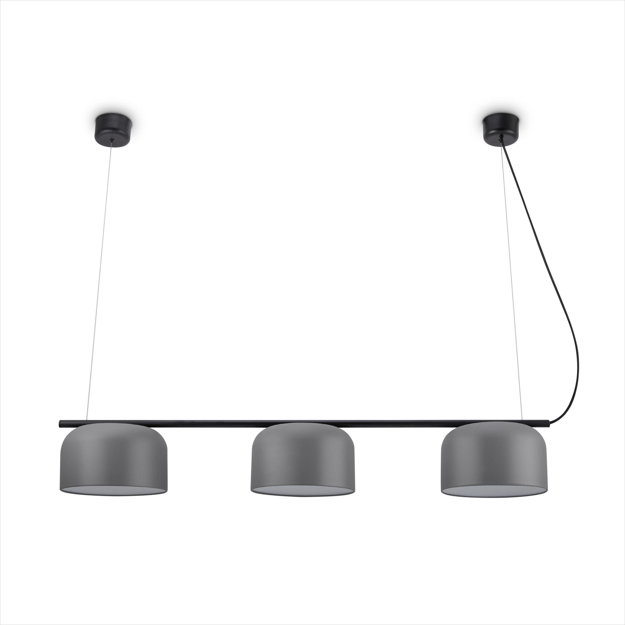 PENDELLEUCHTE Bowl - Schwarz/Grau, Metall (121/25/17.5cm) - Paco Home