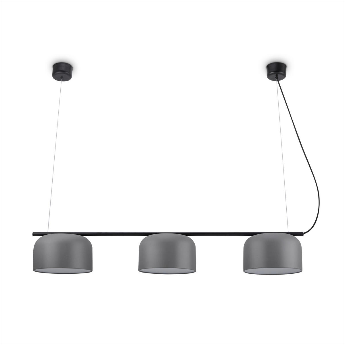 PENDELLEUCHTE Bowl - Schwarz/Grau, Metall (121/25/17.5cm) - Paco Home