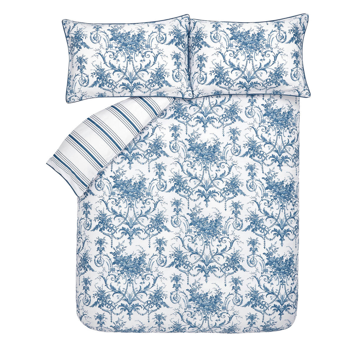 BETTWÄSCHE Tuileries Mitternacht lits-jumeaux - Blau, Textil (230/220cm) - LAURA ASHLEY