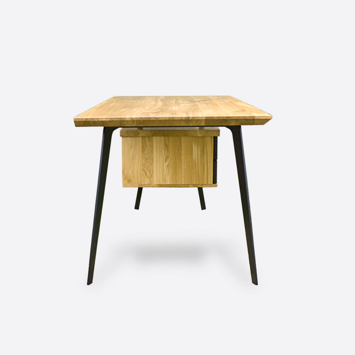 SCHREIBTISCH aus Eichenholz auf Metallbeinenfürs Büro VITA II - Eichefarben, Holz (80/160/75cm) - Rawood Furniture