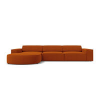 ECKSOFA links Jodie aus strukturiertem Stoff terrakotta 4 Sitzplätze - Terracotta, Textil (166/284cm) - Micadoni