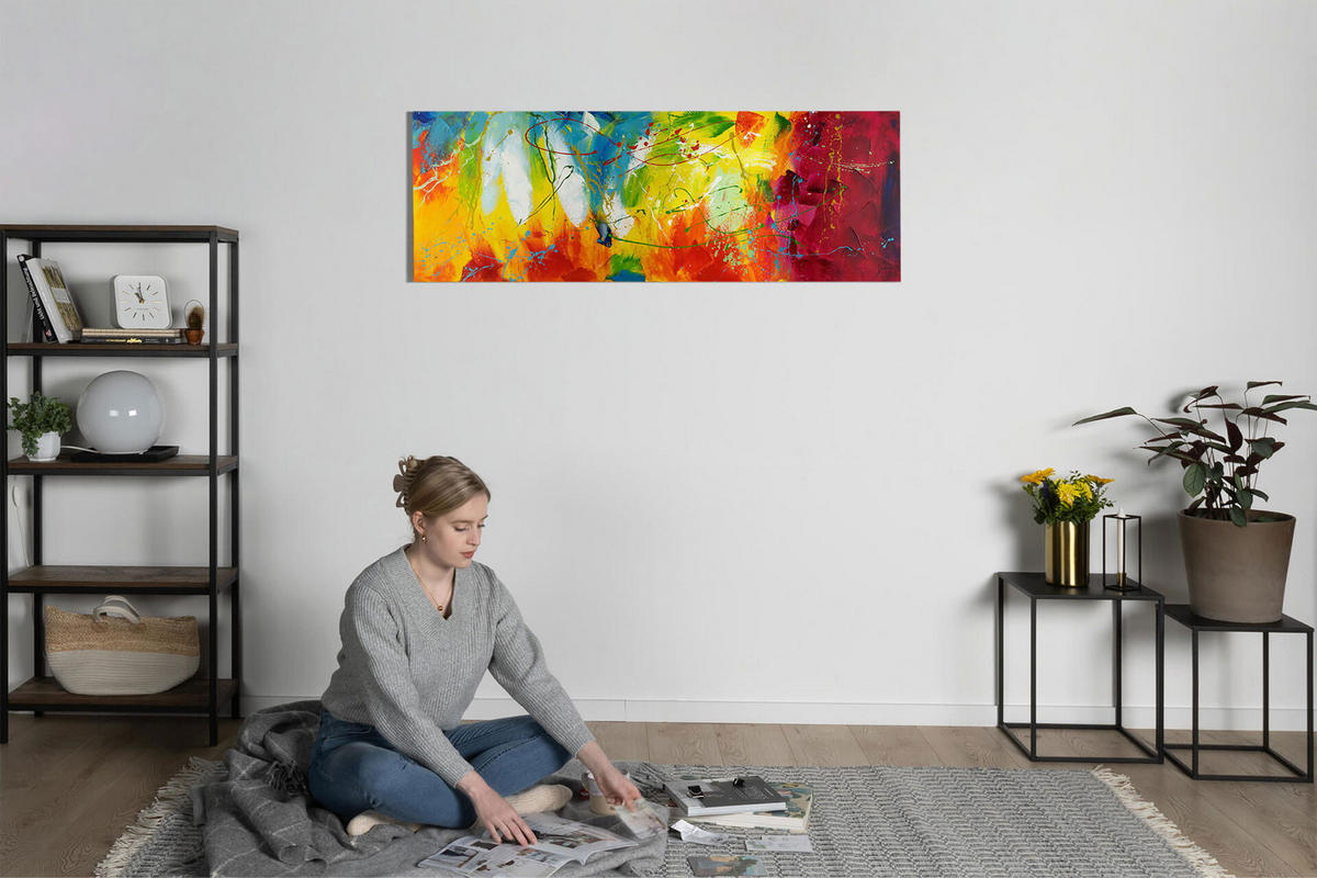 ÖLGEMÄLDE 150/50 cm - Multicolor, Holz/Textil (1.94/50cm) - KUNSTLOFT