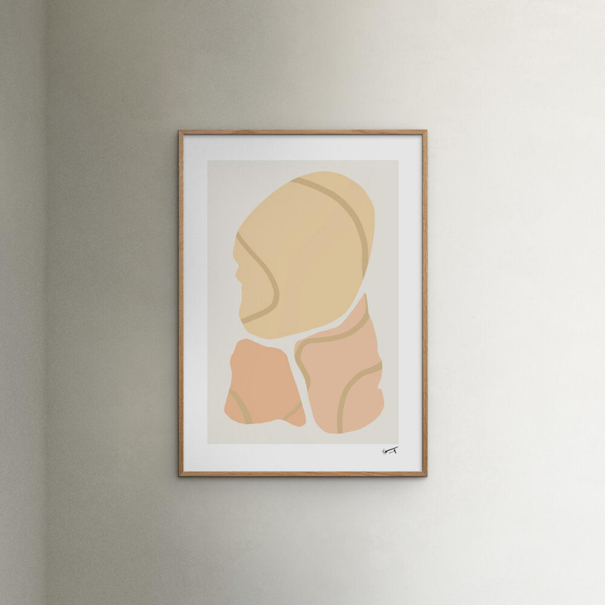 POSTER mit Rahmen N. Atelier - Trois Morceaux - Eichefarben/Naturfarben, Holz/Papier (30/40cm) - Poster&Frame