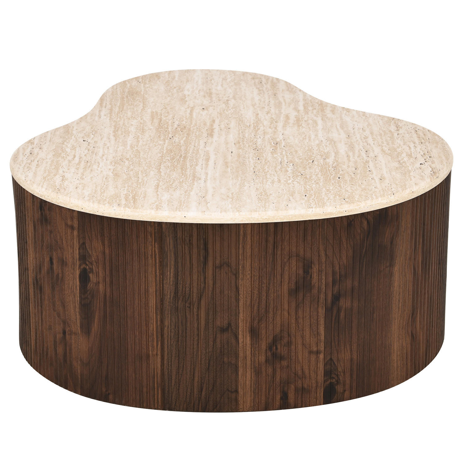COUCHTISCH - Travertin Dekor / Eiche Dunkel Dekor - 83 cm - Braun, Holzwerkstoff (72/83/34cm) - home24