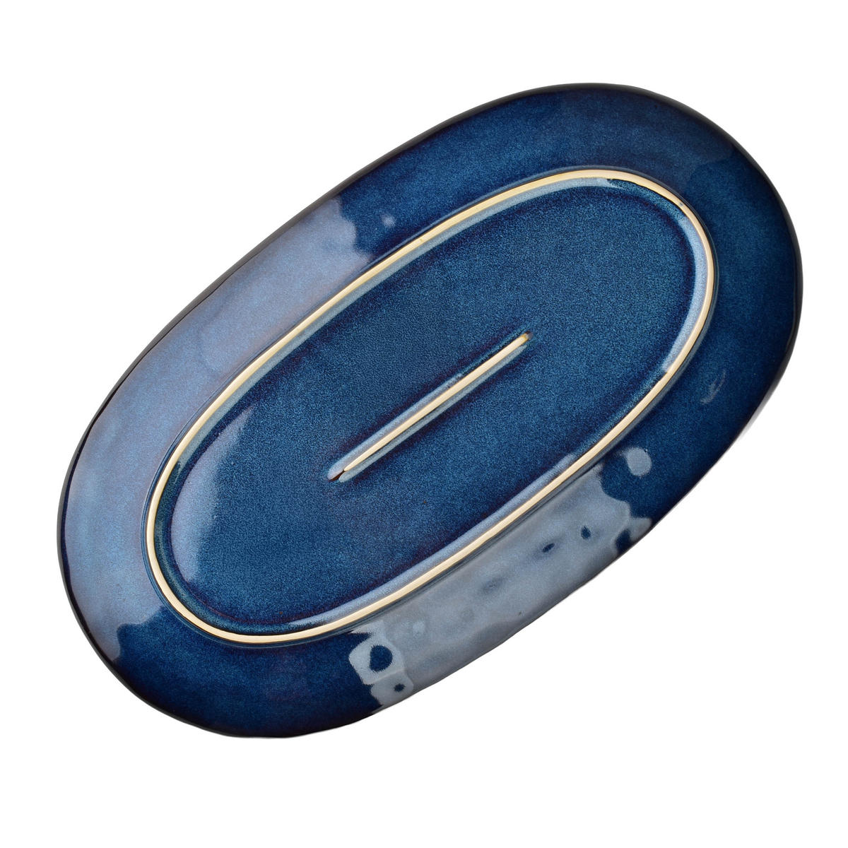 SERVIERPLATTE Basic Nature Dunkelblau 40,5x23x3 cm Keramik - Dunkelblau, Keramik (23/3/40.5cm) - Mondex