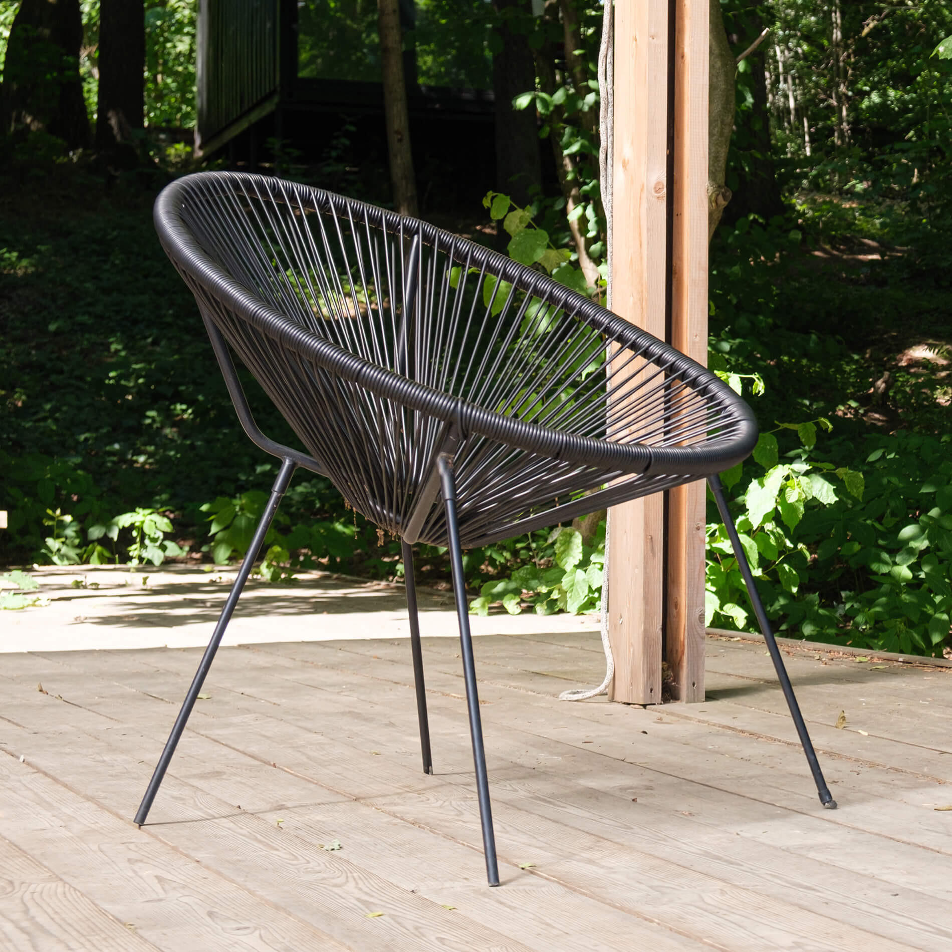 GARTENSTUHL Schwarz 70/76/80 cm - Schwarz, Metall (70/80/76cm) - Mobili Rebecca