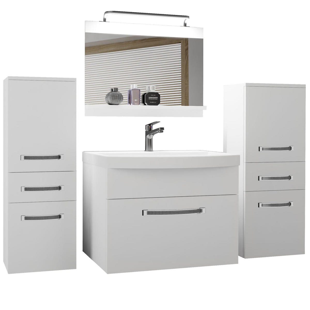 BADMÖBEL Badezimmer Weiß Matt - Weiß, Holz (140/81/40cm) - B BELINI GROUP
