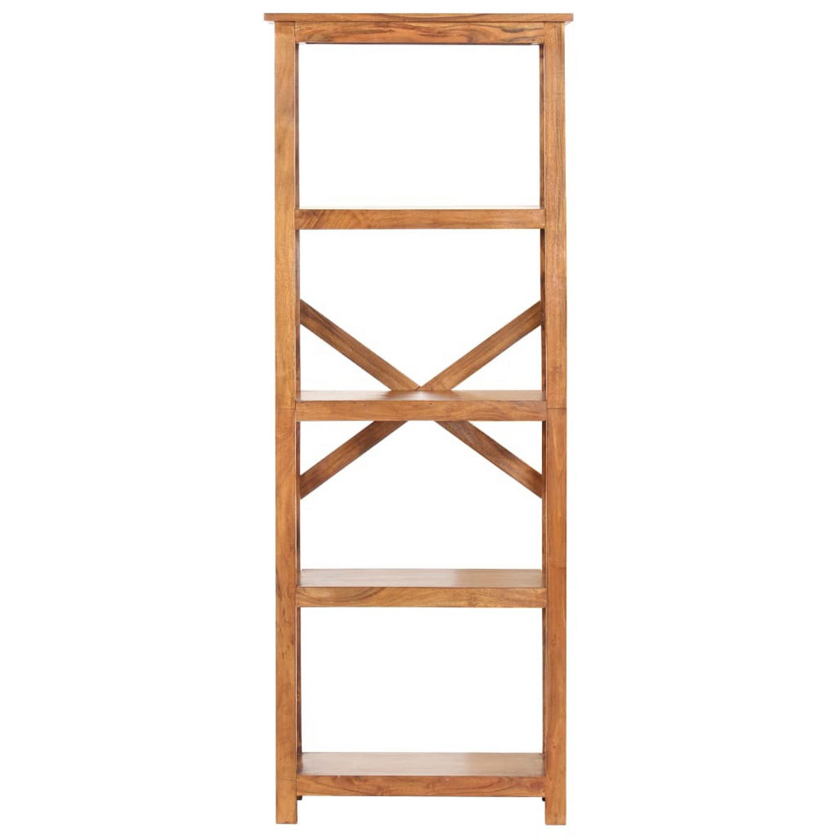 BÜCHERREGAL 60/30/160 Cm Massivholz Mit Honigfarbenem Finish - Braun, Holz (60/160/30cm) - vidaXL