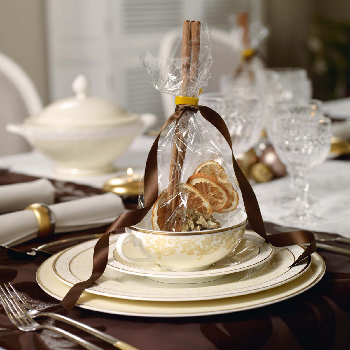 SUPPEN-OBERTASSEN Ivoire weiß-gold 200 ml 6er Set - Goldfarben/Weiß, Keramik (0.2L) - Villeroy & Boch