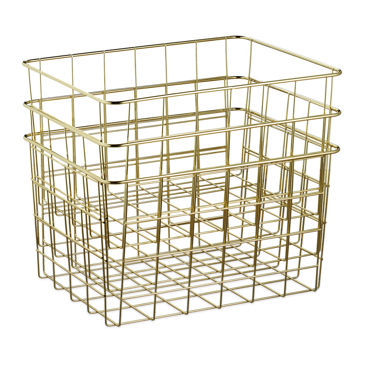DRAHTKORB Set - Goldfarben, Metall (28/15.5/20cm) - Relaxdays