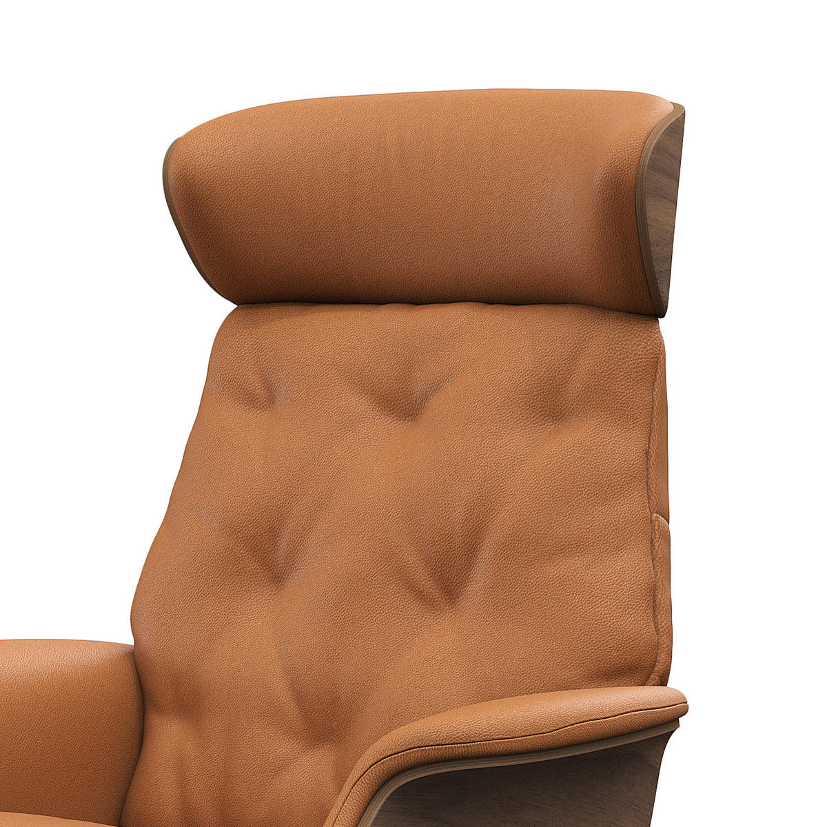 RELAXSESSEL - Echtleder - Cognac/Schwarz, Leder/Metall (83/118/83cm) - home24