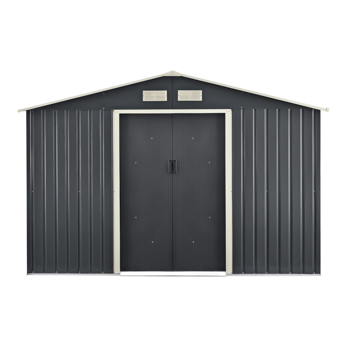 GARTENSCHUPPEN - Dunkelgrau, Metall (277/192/319cm) - [en.casa]